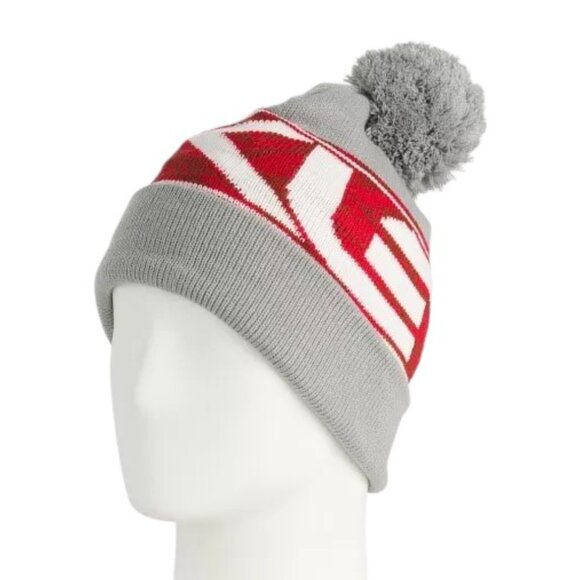 Oakley Adult Pom Beanie Wanderlust Grey/Red Snowboarding Ski Winter Snowboard Ho - Picture 2 of 4